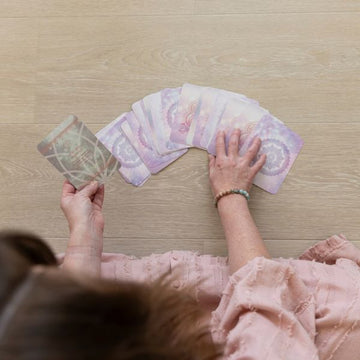 Mindful Living Cards spread out on floor